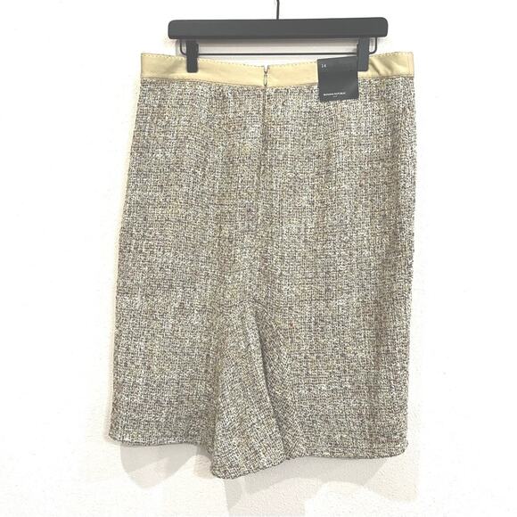 Banana Republic Factory Metallic Tweed Fully Lined Back Ruffle Skirt - 14 - NWT - Picture 2 of 14